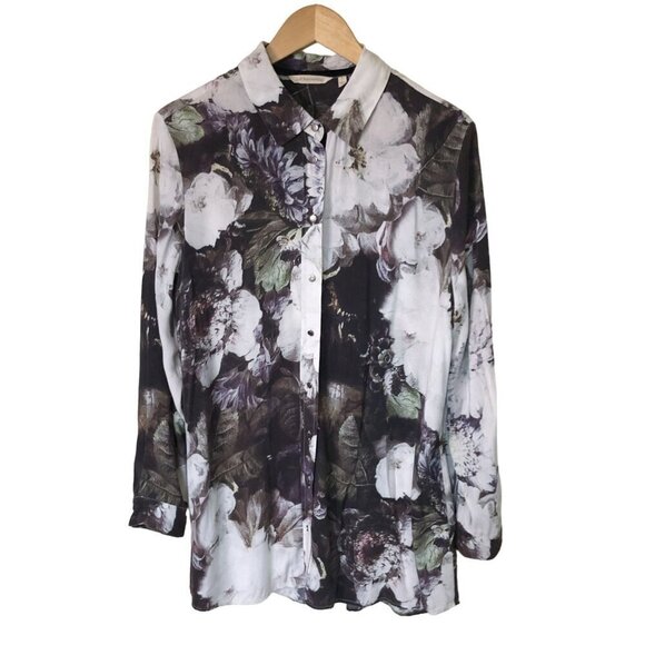 Soft Surroundings Tops - Soft Surroundings Button-Up Shirt Womens L Floral Rayon Career Office Church